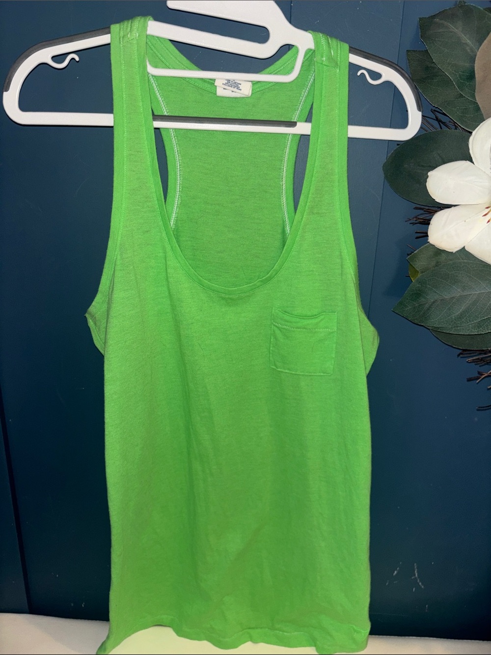 PINK Victoria's Secret Bright Green Racerback Tank Top